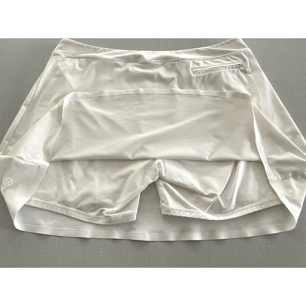 G/Fore Sz L Performance Skort White Stretch Pickleball Tennis Workout Pocket - Picture 8 of 11